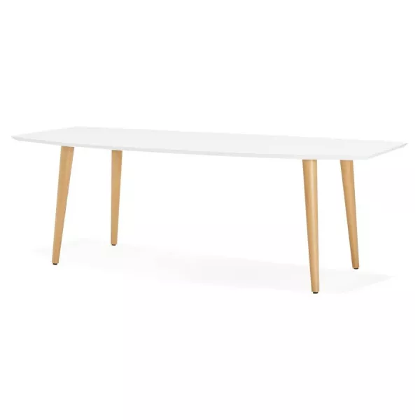 Dining table rectangular Scandinavian style with TRINE (white) wooden extensions - image 28183