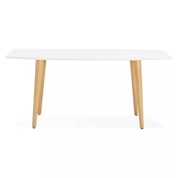 Dining table rectangular Scandinavian style with TRINE (white) wooden extensions - image 28185