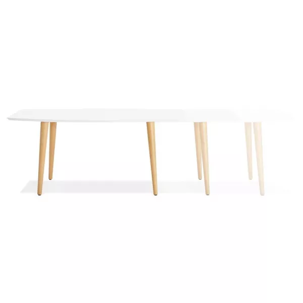 Dining table rectangular Scandinavian style with TRINE (white) wooden extensions - image 28190