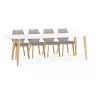 Dining table rectangular Scandinavian style with TRINE (white) wooden extensions - image 28201