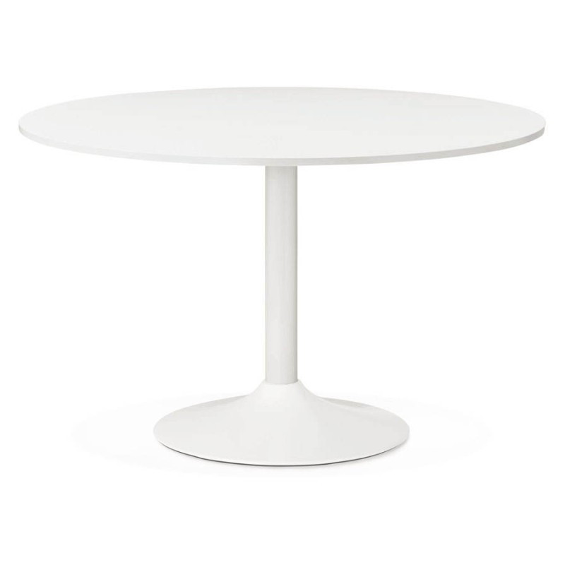 Mesa de oficina o de diseño redondo comida ASTA en madera y metal pintado (Ø 120 cm) (blanco) - image 28371