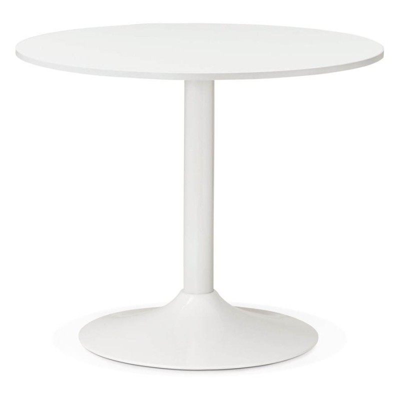 Tavolo da pranzo o scrivania rotondo design scandinavo NILS in legno e metallo verniciato (O 90 cm) (bianco) - image 28381