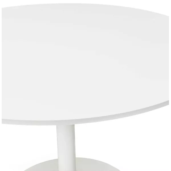 Dining table or desk round design Scandinavian NILS wood and metal painted (O 90 cm) (white) - image 28385