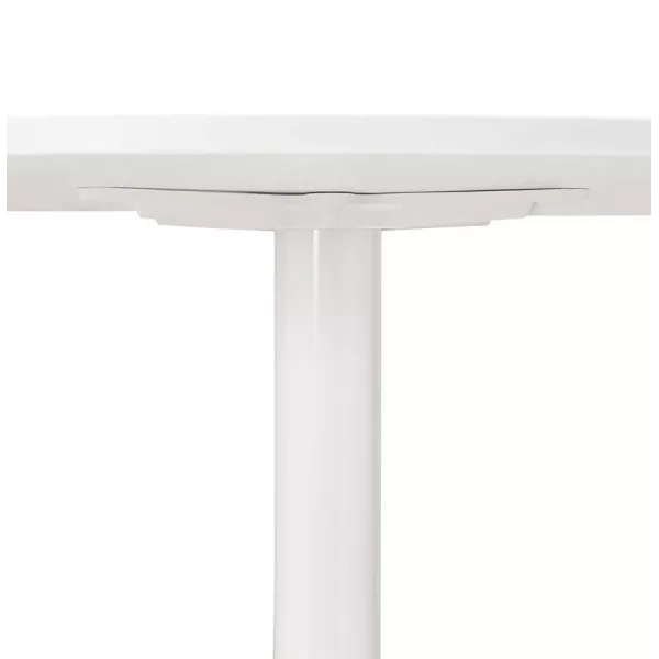 Dining table or desk round design Scandinavian NILS wood and metal painted (O 90 cm) (white) - image 28387