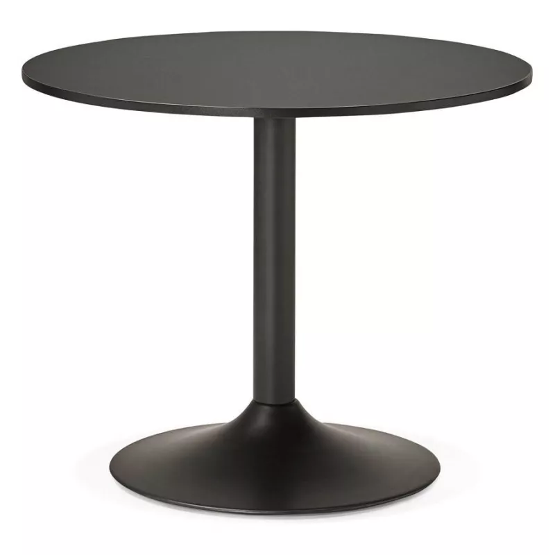 Mesa de comedor o escritorio diseño madera NILS y metal pintado (O 90 cm) (negro) - image 28402