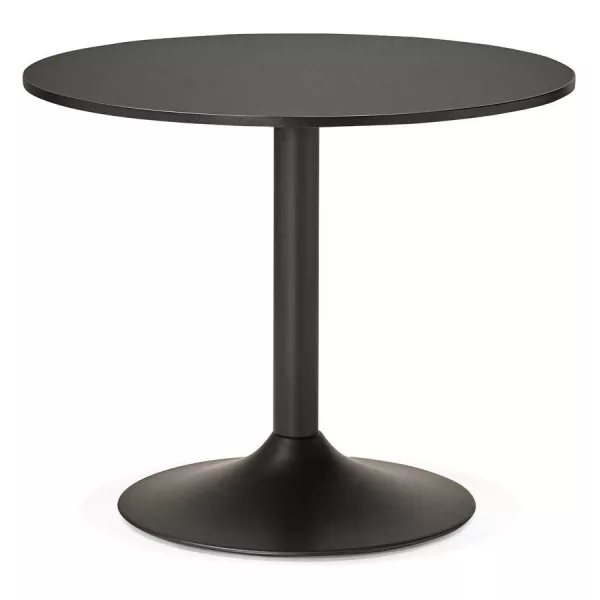 Mesa de comedor o escritorio diseño madera NILS y metal pintado (O 90 cm) (negro) - image 28402