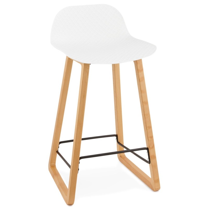 Tabouret de bar chaise de bar mi-hauteur scandinave SCARLETT MINI (blanc) à associer à Tabourets En Bois Massif De Haute Qualité