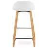 Stool barstool Scandinavian mid-height SCARLETT MINI (white) to associate with Contemporary Leather Stools