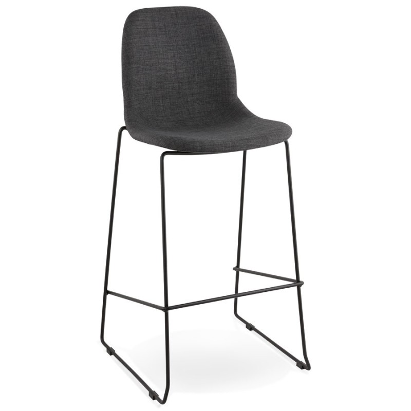 Tabouret de bar chaise de bar design DOLY en tissu (gris foncé) - image 29075