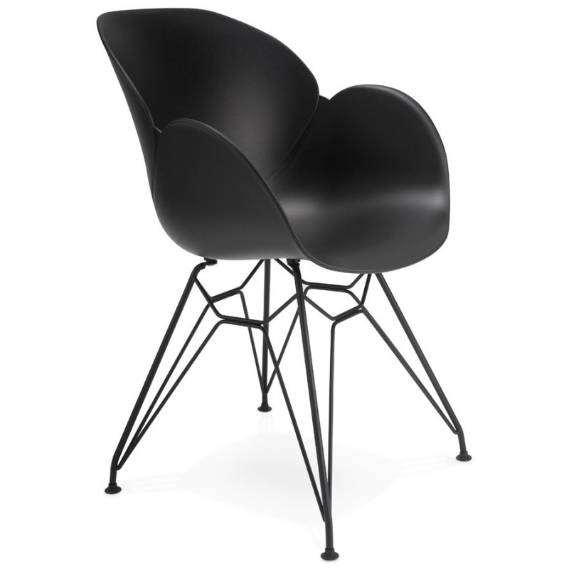 Diseño estilo industrial silla polipropileno de TOM (negro) - image 29172