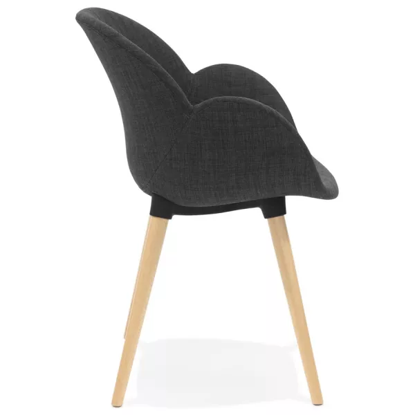 Estilo de silla de diseño escandinavo LENA en tela (gris oscuro) - image 29200