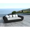 Garden sofa 4 places DIANA round braided resin (black, white/ecru cushions) - image 29810