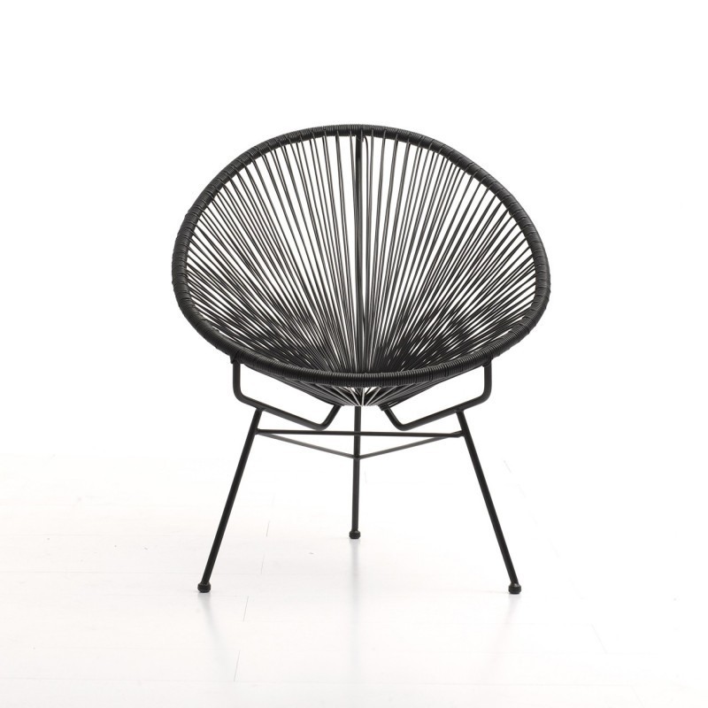 Garden Mallorca round braided resin (black) Chair to associate with High Quality Solid Wood Garden Armchair