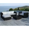 Garden furniture 5 squares SEVILLE woven resin (black, orange cushions) - image 29845