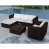 Garden furniture 5 squares SEVILLE resin braided (Brown, green cushions) - image 29870