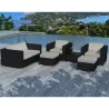 Garden furniture 6 seater KUMBA woven resin (black, grey cushions) - image 29922