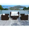 Garden furniture 6 seater KUMBA resin braided (Brown, orange cushions) - image 29932