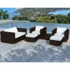 Garden furniture 6 seater KUMBA resin braided (Brown, white/ecru cushions) - image 29938