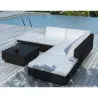 Corner garden lounge 5 places Valencia resin braided (black, white/ecru cushions) to associate with Practical and robust folding