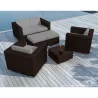 Garden furniture 6 seater KUMBA resin braided (Brown, gray cushions) - image 29989