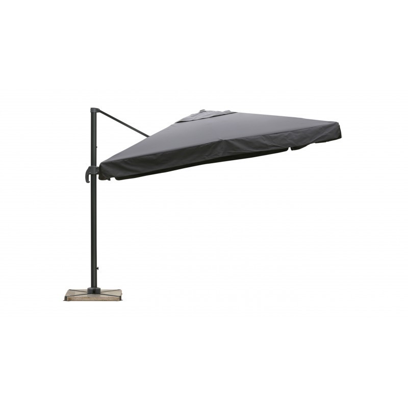 Parasol déporté carré avec ventilation 3m x 3m CESAR (gris) - image 30065