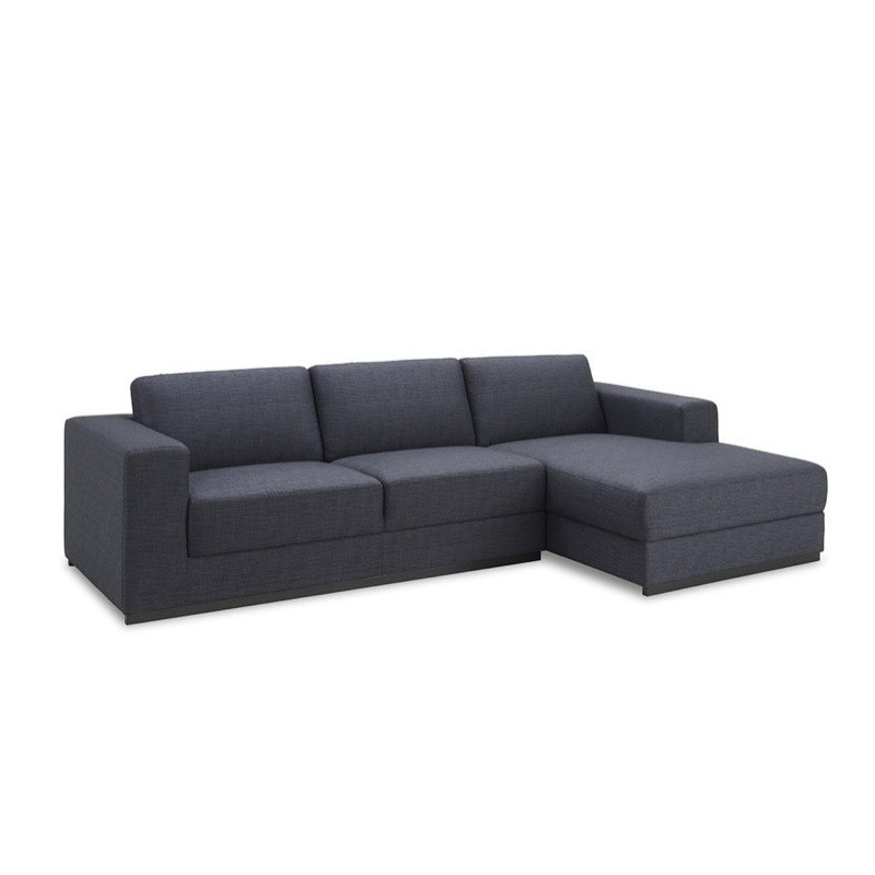 Corner sofa design right side 4 places with Ma chaise in fabric (dark gray) - image 30146