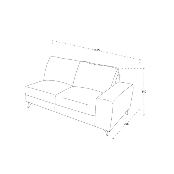 Corner sofa design left 3 places with THEO chaise in fabric (light gray) - image 30210