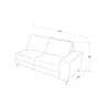 Corner sofa design left 3 places with THEO chaise in fabric (light gray) - image 30210