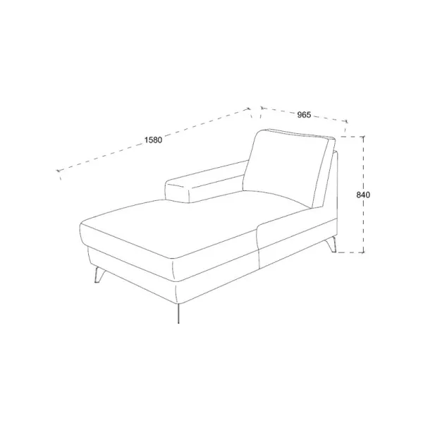 Corner sofa design left 3 places with THEO chaise in fabric (light gray) - image 30211