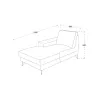 Corner sofa design left 3 places with THEO chaise in fabric (light gray) - image 30211