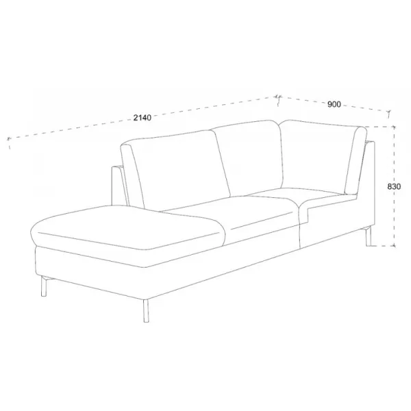 Corner sofa design left 3 places with Meridian MORIS in fabric (dark gray) - image 30239