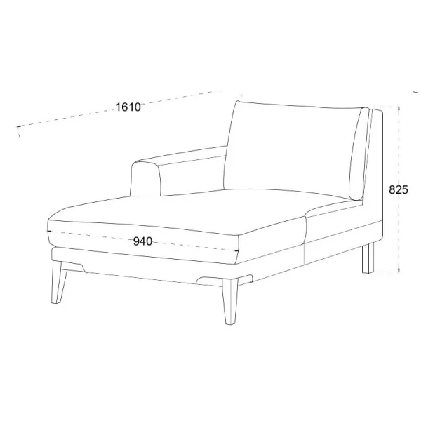 Diseño de sofá de la esquina izquierda 3 plazas con chaise SERGIO en tela (gris) - image 30250