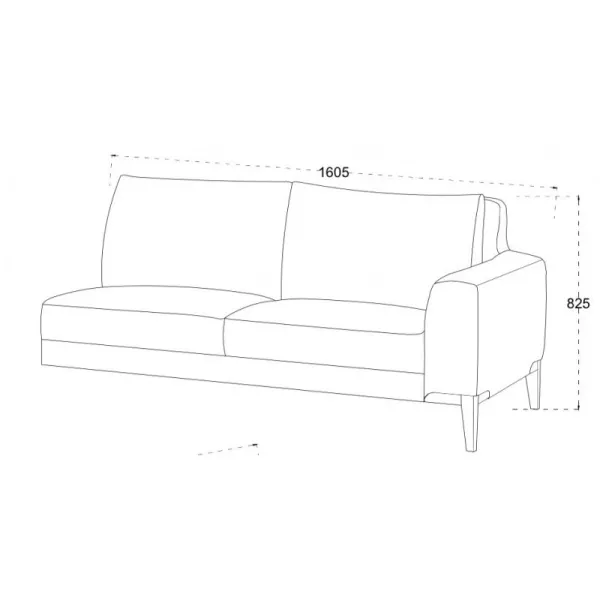 Diseño de sofá de la esquina izquierda 3 plazas con chaise SERGIO en tela (gris) - image 30251