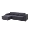 Corner sofa design left 4 side seats with Ma chaise in fabric (dark gray) - image 30384