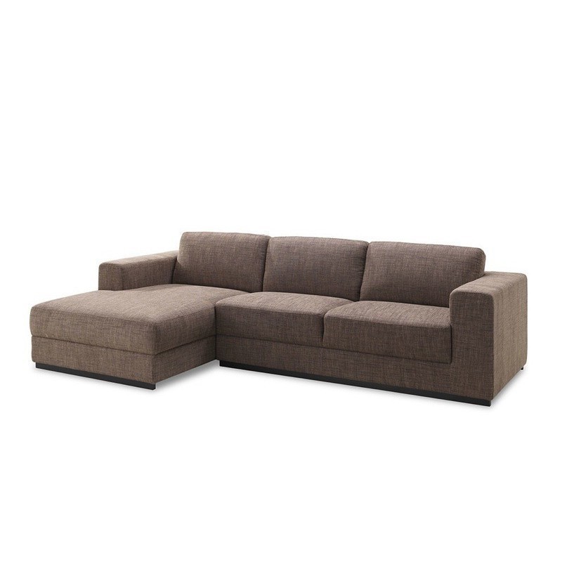 Corner sofa design left 4 side seats with Ma chaise in fabric (Brown) - image 30390