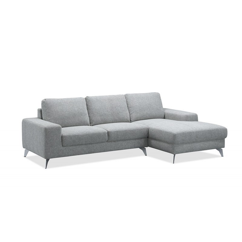 Ecksofa design rechts 3-Sitzer mit Chaiselongue THEO in Stoff (hellgrau) - image 30400