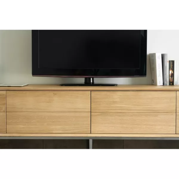 TV cabinet low design 2 drawers 2 doors JASON solid oak (natural oak) to associate with Jason Dining Room Functional And Stylish