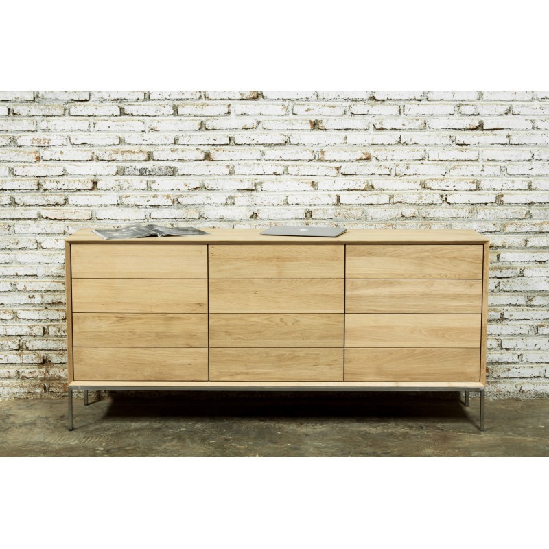 A buffet design fila bassa 2 porte 3 cassetti JASON rovere massello (rovere naturale) - image 30480