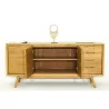 Retro Scandinavian buffet 3 doors 4 drawers AARON (natural) massive teak - image 30519