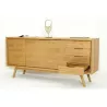 Retro Scandinavian buffet 3 doors 4 drawers AARON (natural) massive teak - image 30522