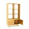 Scandinavian retro library AARON (natural) massive teak shelf to associate with Aaron Garden Dining Room Weather Resistant