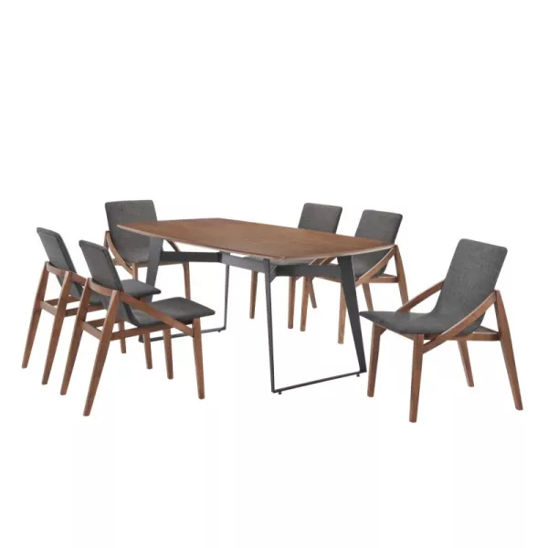 Contemporary dining table and vintage MAEL in wood and metal (200cmX90cmX77, 5cm) (black walnut) - image 30534