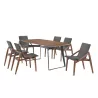 Contemporary dining table and vintage MAEL in wood and metal (200cmX90cmX77, 5cm) (black walnut) - image 30534