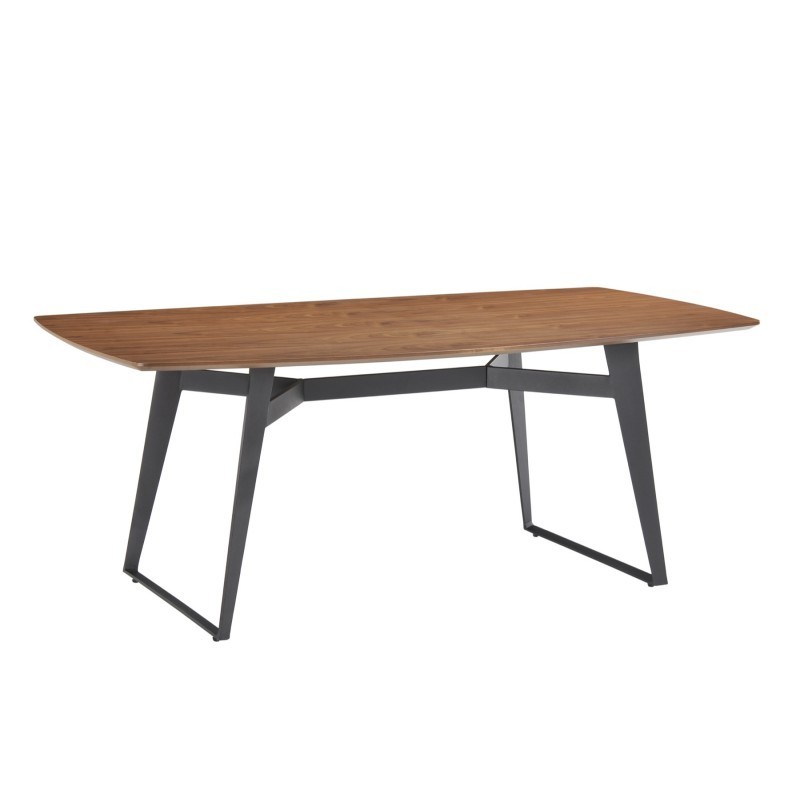 Mesa de comedor contemporánea y vintage MAEL en madera y metal (200cmX90cmX77, 5cm) (nuez negra) - image 30535