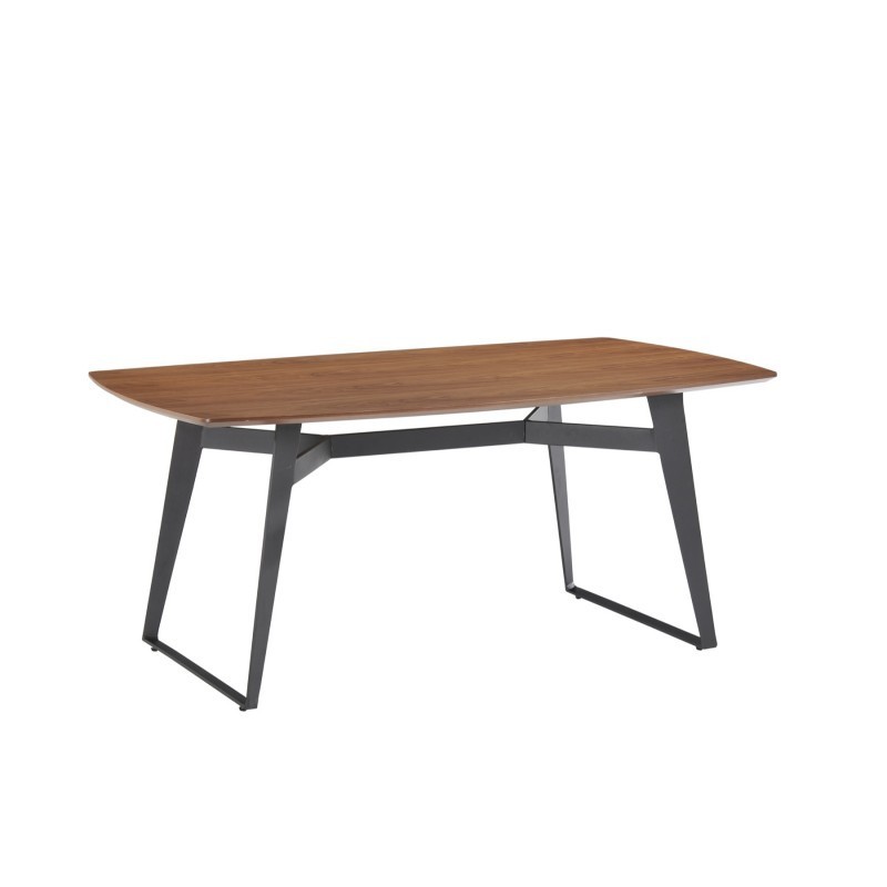 Mesa de comedor contemporánea y vintage MAEL en madera y metal (180cmX90cmX77, 5cm) (nuez negra) - image 30540