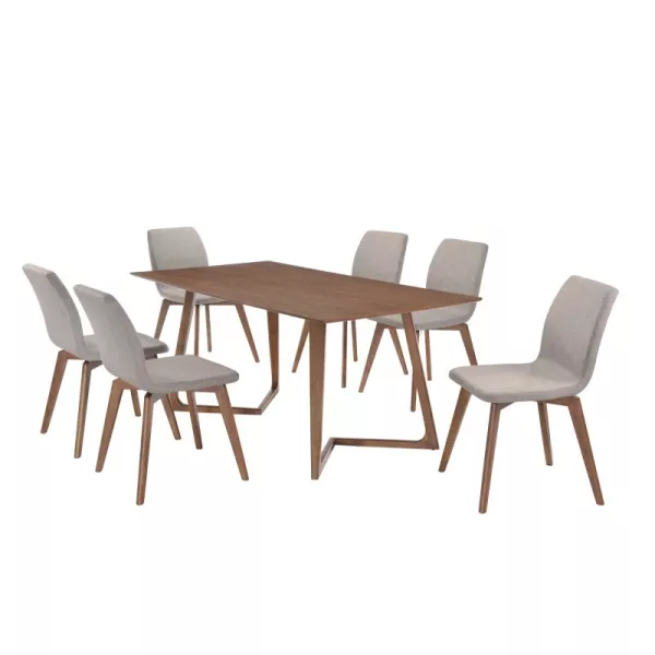 Table à manger design LOANE en bois (180cmX90cmX76cm) (noyer) - image 30548