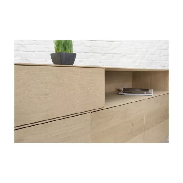 Buffet 3 doors, 1 drawer, 1 niche design BRIEG in 100% solid oak (natural raw oak) - image 36037