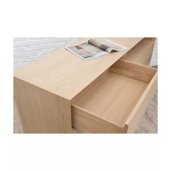 Buffet 3 doors, 1 drawer, 1 niche design BRIEG in 100% solid oak (natural raw oak) - image 36038