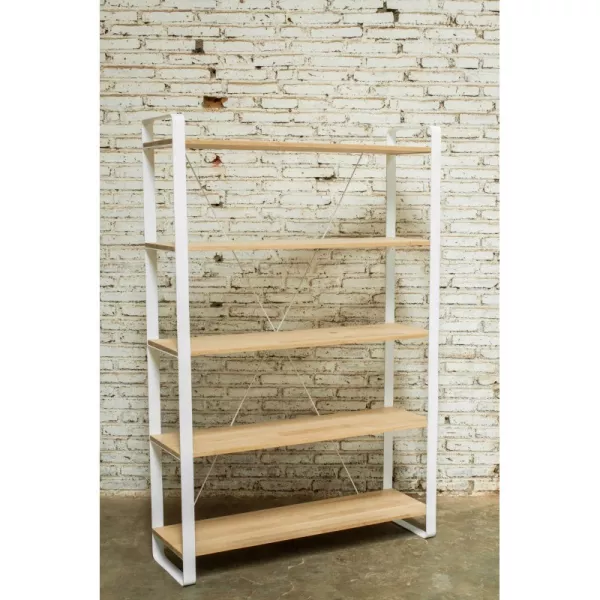 Shelf design NUCE bookcase solid oak (natural oak) - image 36045