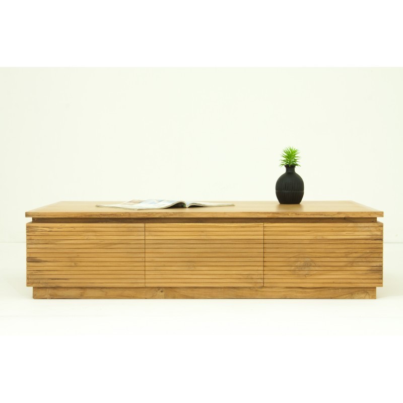 Table 120 cm ALISA (natural) massive teak low contemporary - image 36132